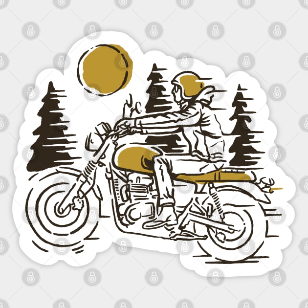 Classic Biker Sticker by quilimo